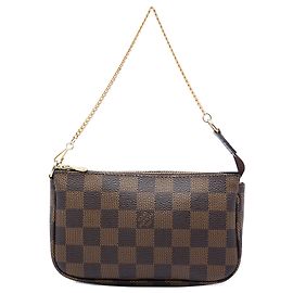 Louis Vuitton Marrone Damier Ebene Mini Pochette Accessoires