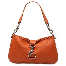Miu Miu Orange Grained Leather Shoulder Bag