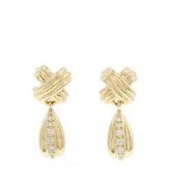 Orecchini pendenti Tiffany in oro giallo 18K con diamanti - Tiffany & Co