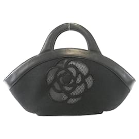 Borsa Chanel nera in pelle e tela