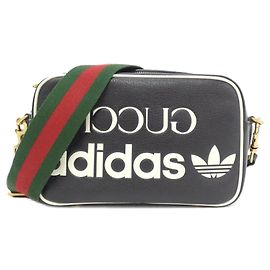 Borsa a tracolla in pelle bianco e nero Gucci
