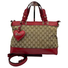 Borsa Tote Gucci Monogram Canvas Heart Charm