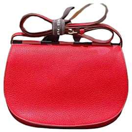 Hermès Sac Saut 25 Red Gold Schnalle Crossbody Bag