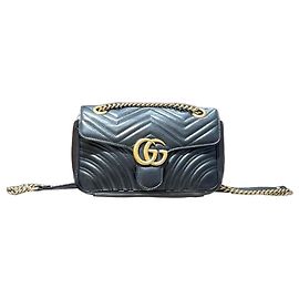 Borsa a tracolla Gucci Marmont piccola in pelle nera