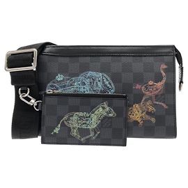Borsa a tracolla Louis Vuitton Damier Graphite Stamp Gaston