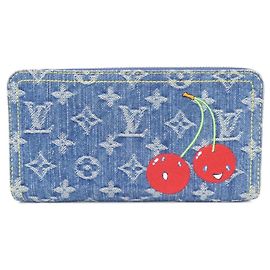 Louis Vuitton Monogram Cherry Denim Zippy Wallet