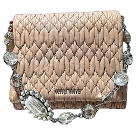 Borsa a tracolla Miu Miu Matelassé con cristalli