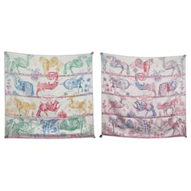 NEUER HERMES DELLA CAVALLERIA FAVOLOSA DOUBLE FACE CARRE 90 CM SCHAL - Hermès