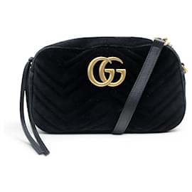 BORSA GUCCI MARMONT SMALL 447632 VELOUTÉ NERO CON TRACCOLLA