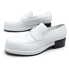 SAPATOS HERMES KLEMENT LOAFERS 39 COURO GRAINADO BRANCO - Hermès