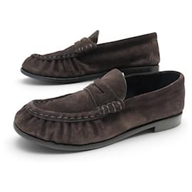 SCARPE SAINT LAURENT LE LOAFER SUPPLE MOCASSINS 37 Camoscio MARRONE