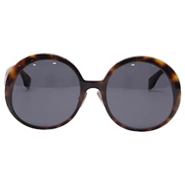  Fendi FF0430/S Tortoiseshell Round Sunglasses in Brown Acetate