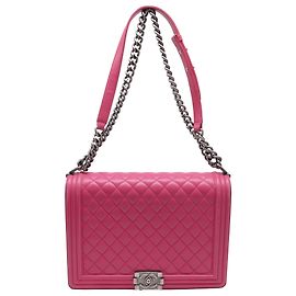 Borsa a tracolla Chanel Boy in pelle di vitello rosa