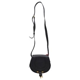 Chloé Marcie Small Crossbody Bag aus schwarzem genarbtem Kalbsleder