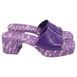 Ciabatte Gucci Logo in gomma viola