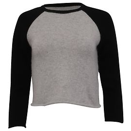 Camiseta raglán baseball Re/Done Shrunken en cashmere gris