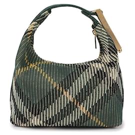 Burberry Mini borsa Peg Duffle verde in poliammide