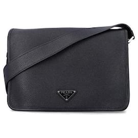 Borsa a tracolla Prada in pelle di vitello nera