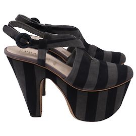 Sandali con platform Prada in tela multicolore