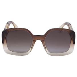 Óculos de sol Fendi O'Lock de armação quadrada em acetato marrom