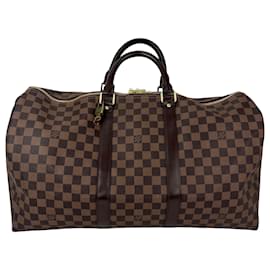 Borsa Louis Vuitton Keepall 50 Damier Ebene Canvas