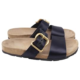 Sandali Prada con doppia fascia in raso nero
