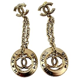Orecchini Chanel Gold Chain Logo Dangle CC
