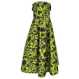 Autre Marque Abito midi senza spalline con stampa floreale Philosophy by Lorenzo Serafini in poliestere verde lime