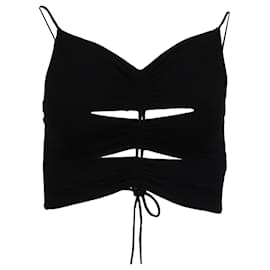 Top corto drapeado con recortes Alexander Wang en viscosa negra