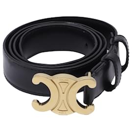 Cinturón Triomphe en cuero negro Celine - Céline