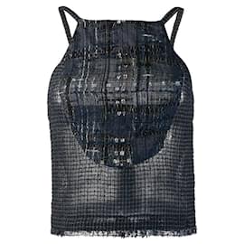 Top de tirantes Chanel con escote cuadrado transparente