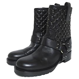 Botas Biker Acolchadas Rockstud Valentino Garavani
