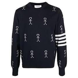 Merinowolle Strick mit Icon-Muster - Thom Browne
