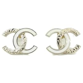 Orecchini a lobo Chanel ABG904 Oro e Bianco