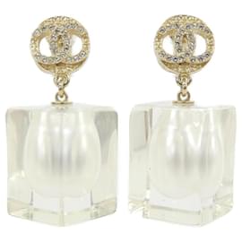 Orecchini a clip Chanel oro e bianchi