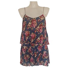 Zimmermann Blumen Mini-Kleid mit Plissee