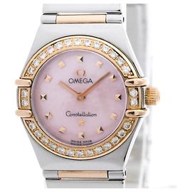 Omega Constellation Quarz Edelstahl und Roségold mit Diamantlünette 23