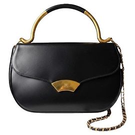 Borsa a mano in pelle nera Karl Lagerfeld Paris con finiture dorate