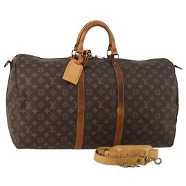LOUIS VUITTON Monogram Keepall Bandouliere 55 Borsa Boston M41414 LV Auth bs36149
