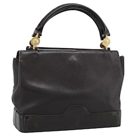 VERSACE Handtasche aus Leder braun Goldton Auth BA14561 - Versace