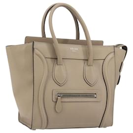 Céline Borsa CELINE Luggage Micro shopper in Pelle Beige Auth 194755SAM