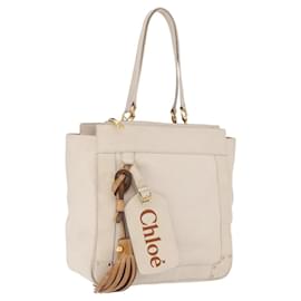 Chloe Eden Tote Bag Leder Elfenbein Gold Auth 191972A - Chloé