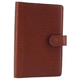 LOUIS VUITTON Epi Agenda PM Day Planner Cover Brown R20053 LV Auth bs36653