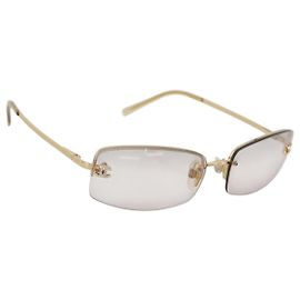 Occhiali da sole CHANEL Metal Gold Tone CC Auth BA14750M