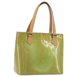 LOUIS VUITTON Borsa Monogram Vernis Houston Baby Blue M91005 LV Auth hk3972