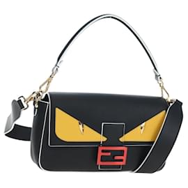 FENDI Bugs Monster Mamma Baguette Leather 2way Black 8BR600 Auth BA14594SAM - Fendi