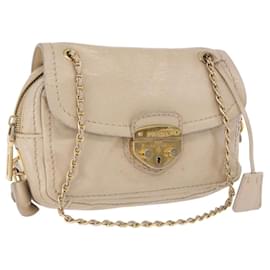 Borsa a Spalla con Catena PRADA in Pelle Beige Oro Auth bs36546