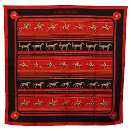 Hermès Sciarpa HERMES Carre 90 in seta rossa autentica 193600M