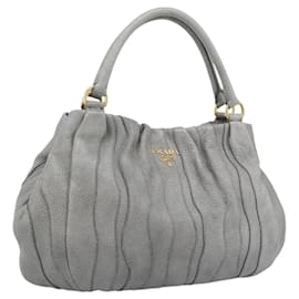 Borsa PRADA in pelle grigia e oro Auth 194293V