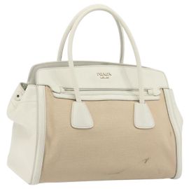 Borsa PRADA in tela Beige Gold Auth 192530A